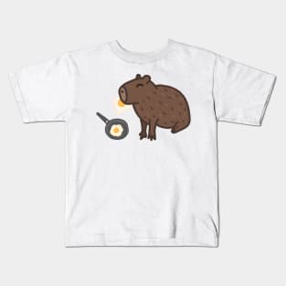 Fried Egg Capybara Kids T-Shirt